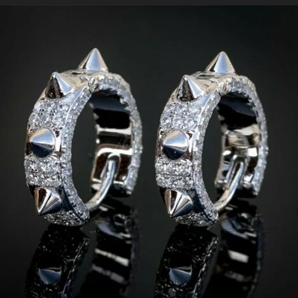 The Too Cool for School Sterling silver stud huggie earrings - Picture 6 of 11